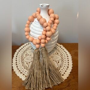 Peach Bead Garland - Beach, Coastal, Lake House, Farmhouse Decor, Spring Decor